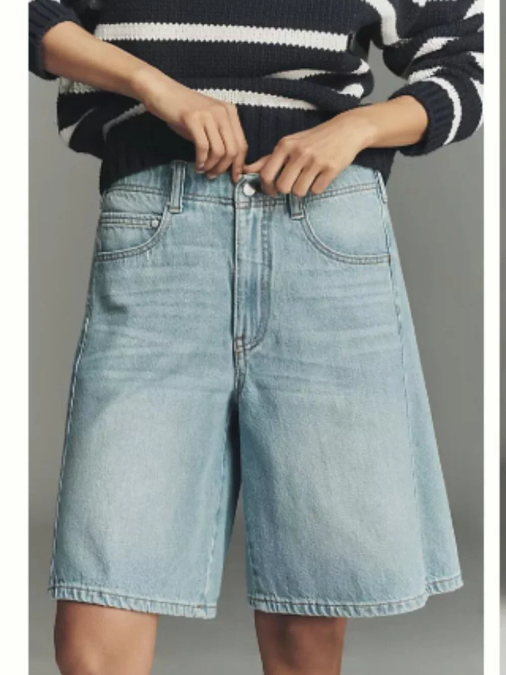 Anthropologie Pilcro Womens 25 The Adi Mid Rise Relaxed Denim Shorts NWT - Picture 2 of 3